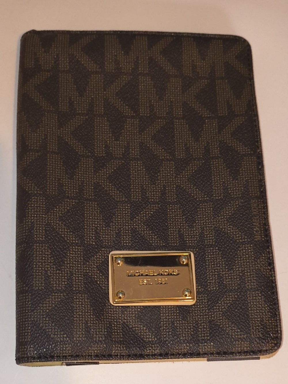 Michael Kors Brown and Gold MK Monogram Tablet/Ipad Cover